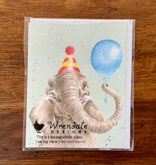 GE117 Mini Party Elephant Card