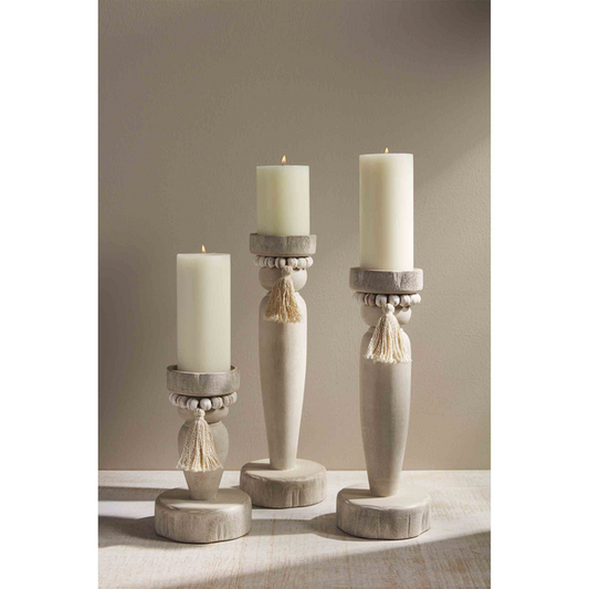 MudPie Bead Tassel Candleholder