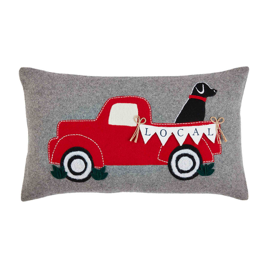 MudPie Local Dog Truck Pillow