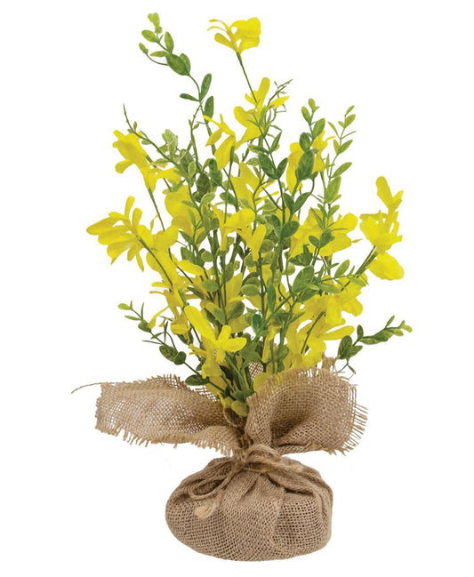 Yellow Flowers with Burlap