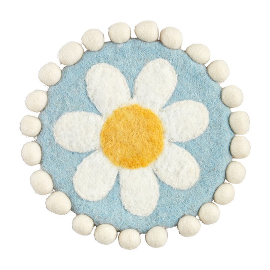 MudPie Daisy Bunny Wool Trivet