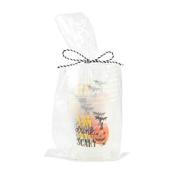 Eat Drink Halloween Glow Cup Set