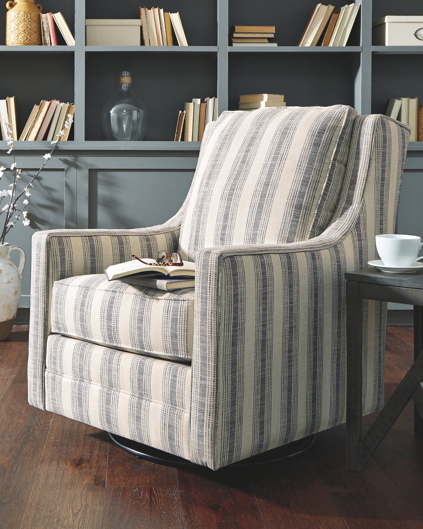 Kambria Striped Swivel Glider